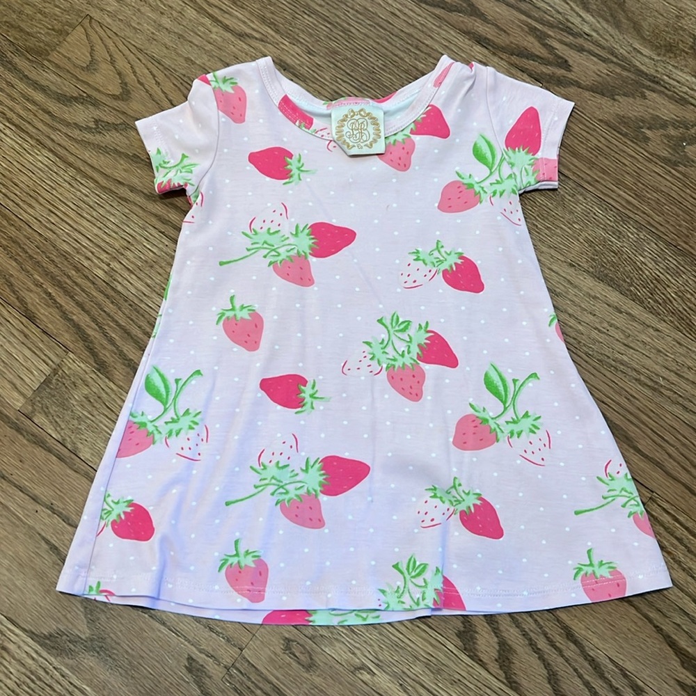 TBBC strawberry play dress 2T